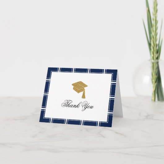 Merci de graduation bleu moderne (Devant)
