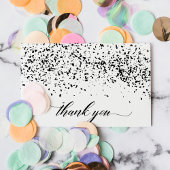 Merci de graduation de Confetti Noir Chic Script
