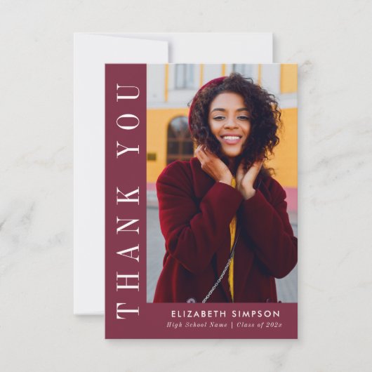 Merci de graduation de texte moderne Carte photo (Devant)