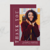 Merci de graduation de texte moderne Carte photo (Devant / Derrière)