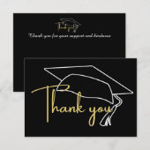 Merci de graduation en or noir blanc moderne (Devant / Derrière)