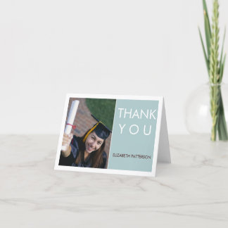 Merci de graduation photo en bloc moderne Turquois