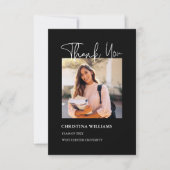 Merci de graduation photo noire moderne (Devant)