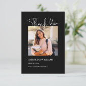 Merci de graduation photo noire moderne (Debout devant)