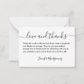 Merci de graduation photo Petite carte de note (Dos)