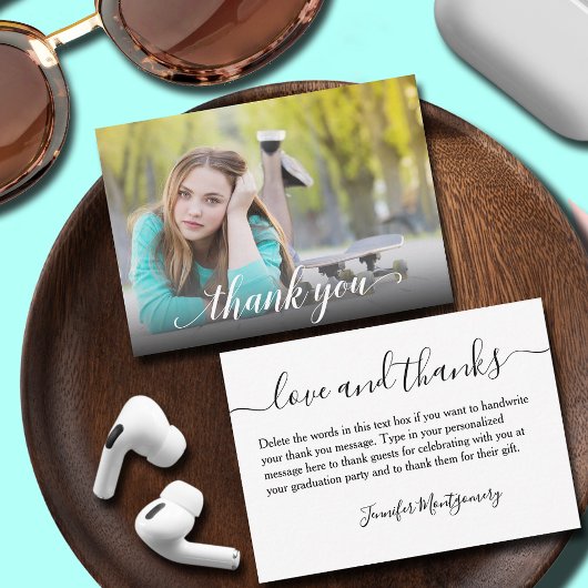 Merci de graduation photo Petite carte de note