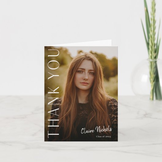 Merci de graduation photo verticale moderne (Devant)