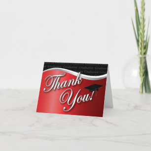 Merci de graduation rouge et noir