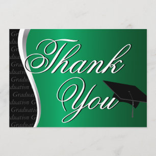 Merci de graduation verte et noire
