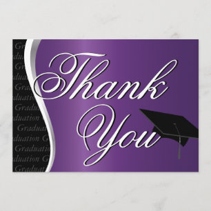 Merci de graduation violet et noir