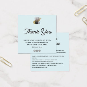 Merci de la carte de bijouterie avec logo bleu