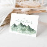 Merci de la fête de la Montagne Verte<br><div class="desc">Ce carte de remerciements de fête de mariée de montagne vert est parfait pour un mariage rustique. L'aménagement comprend une aquarelle peinte à la main dans la montagne verte,  inspirée d'un thème campagnard.</div>