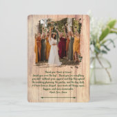 Merci de la fête de mariage rustique en bois Messa (Debout devant)