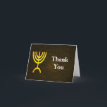 Merci de la flamme de Menorah<br><div class="desc">Un carte de remerciements pour accompagner les invitations Bar/Bat mitzvah avec le même design.</div>