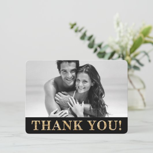 MERCİ DE LA PHOTO texte pailleté or mignon mariage (Debout devant)