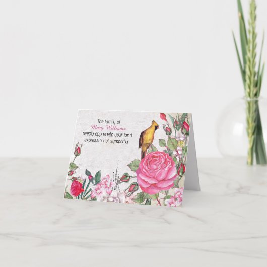 Merci de la sympathie rose (Devant)