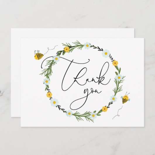 Merci de l'Baby shower des abeilles (Devant / Derrière)