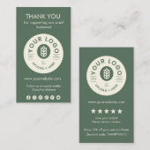 Merci de logo personnalisable pour votre carte de (Devant / Derrière)