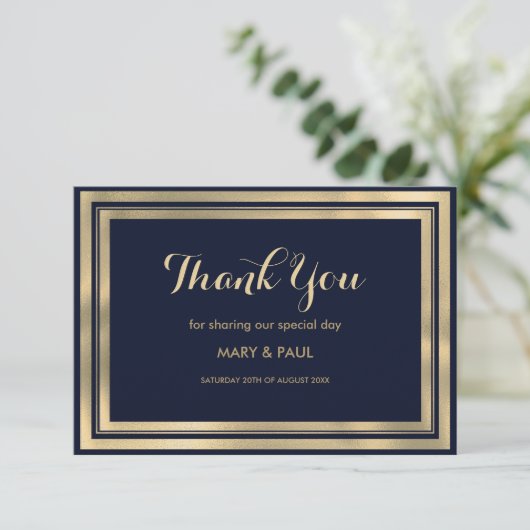 Merci de luxe moderne marine bleu or (Debout devant)