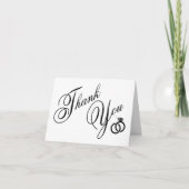 Merci de Mariage à anneaux diamant blanc et noir (Devant)