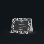 Merci de Mariage à feuilles florales de tableau de<br><div class="desc">Ces cartes de remerciement sont parfaites pour tout couple qui planifie une célébration de mariage élégante. Le design floral peut être personnalisé en fonction de votre événement spécial et sera la carte de remerciement parfaite pour toute fête botanique à thème, y compris : douches nuptiales, fiançailles, wedding showers, fêtes d'anniversaire...</div>