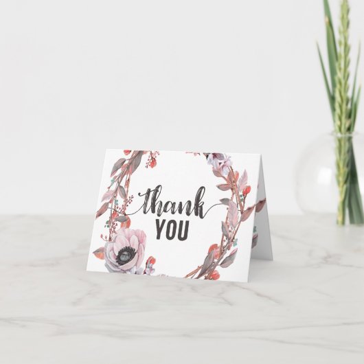 Merci de Mariage à fleurs de Boho (Devant)