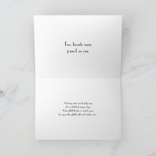 Merci de Mariage à points Polka noir blanc (Intérieur)