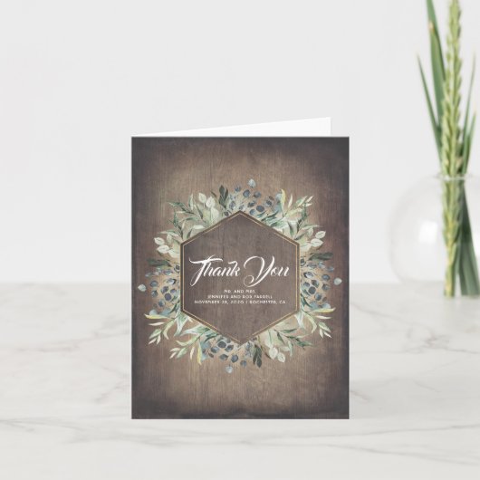 Merci de Mariage campagnard rustique (Devant)