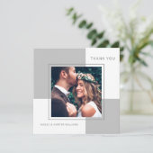 Merci de Mariage Carré élégant avec photo (Debout devant)