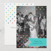 Merci de Mariage Confetti Polka coloré (Devant / Derrière)