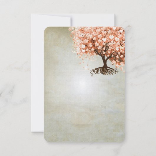 Merci de Mariage Coral Heart Leaf Tree (Dos)