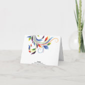 Merci de mariage damassé de feuille de rouleau (Dos)