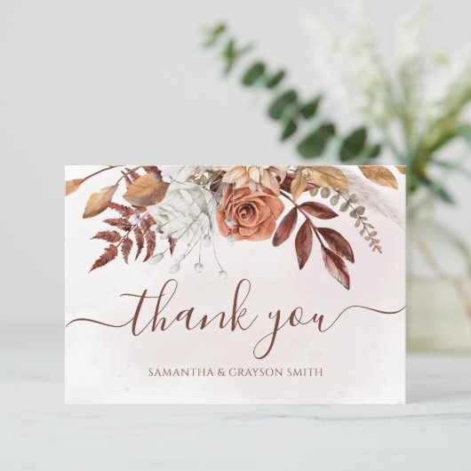 Merci de Mariage de automne de Boho de terre cuite (Debout devant)