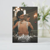 Merci de Mariage de calligraphie blanc doux  (Debout devant)