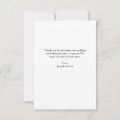 Merci de Mariage de calligraphie blanc doux  (Dos)