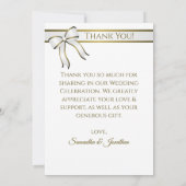 Merci de Mariage de Carte photo de blanc et or (Dos)