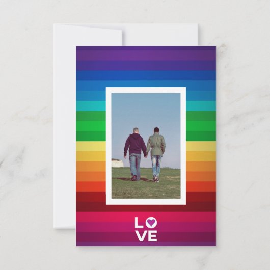 Merci de mariage de coeur d'arc-en-ciel (Dos)