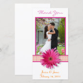 Merci de Mariage de de de ruban rose Gerbera Dai (Devant / Derrière)