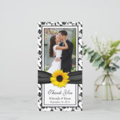 Merci de Mariage de de ruban de tournesol noir (Debout devant)