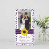 Merci de Mariage de  de ruban de tournesol violet (Debout devant)