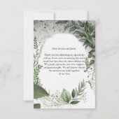 Merci de Mariage de design géométrique vert modern (Dos)