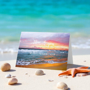 Merci de mariage de destination de plage tropicale
