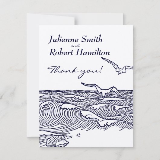 Merci de mariage de destination plage (Devant)