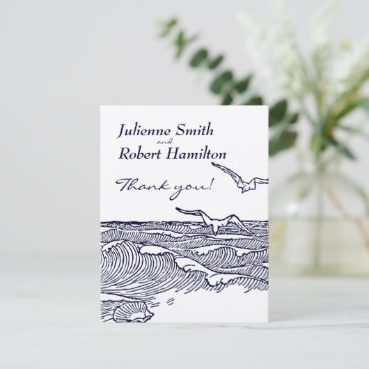 Merci de mariage de destination plage (Debout devant)