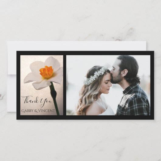 Merci de Mariage de jonquille à ressort blanc (Devant)