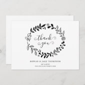 Merci de Mariage de la Garland noir et blanc (Devant / Derrière)