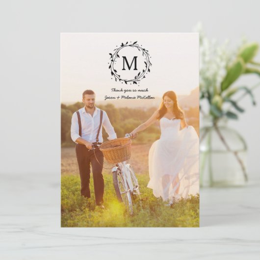 Merci de Mariage de monogramme de couverture de co (Debout devant)