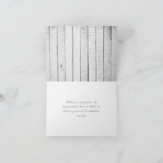 Merci de Mariage de Monogramme rustique blanc (Intérieur)