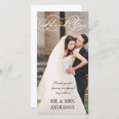 Merci de Mariage de script (Devant / Derrière)