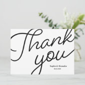 Merci de Mariage de script noir (Debout devant)